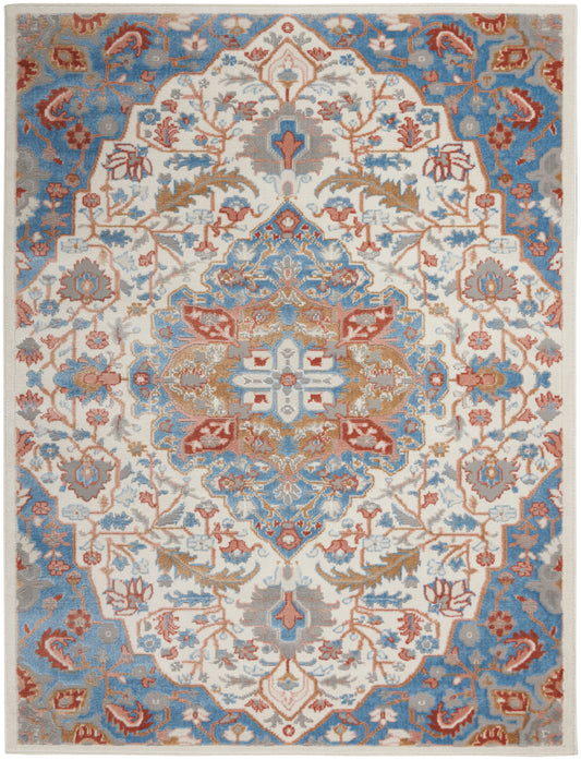 Nourison Elation 5'3" x 7'3" Ivory Blue Transitional Indoor Rug