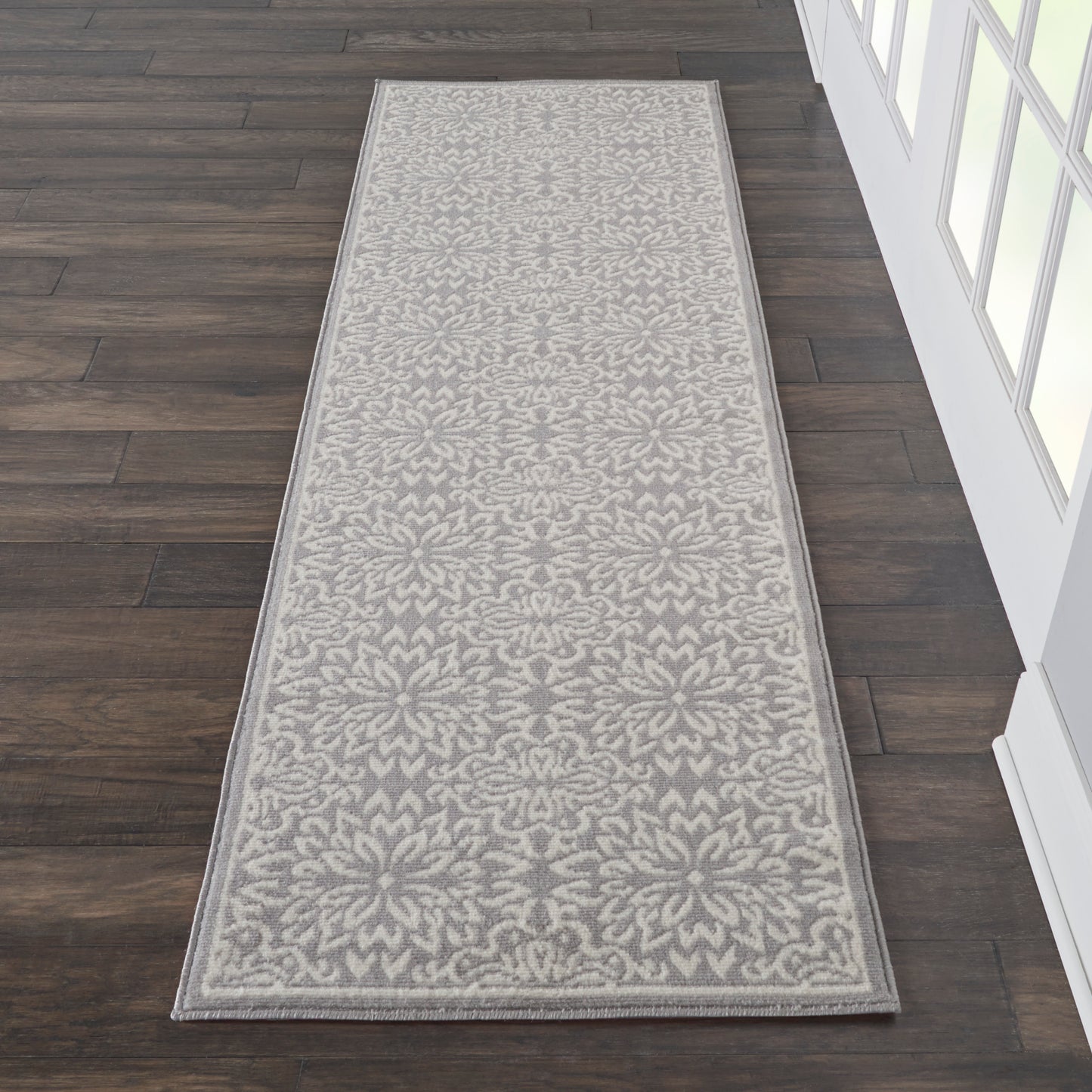 Nourison Jubilant 2'3" x 7'3" Ivory/Grey Farmhouse Indoor Rug