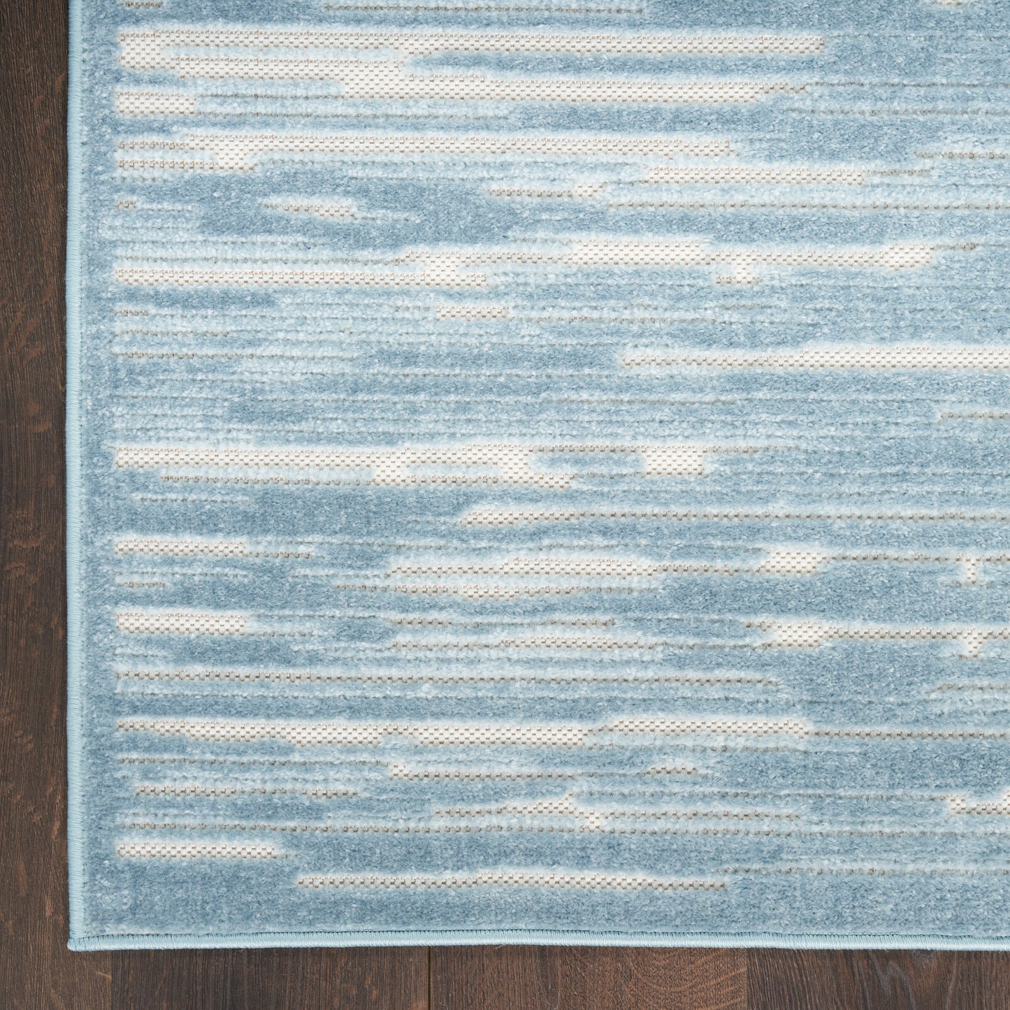 Nourison Care Free 2' x 6' Blue Modern Indoor Rug