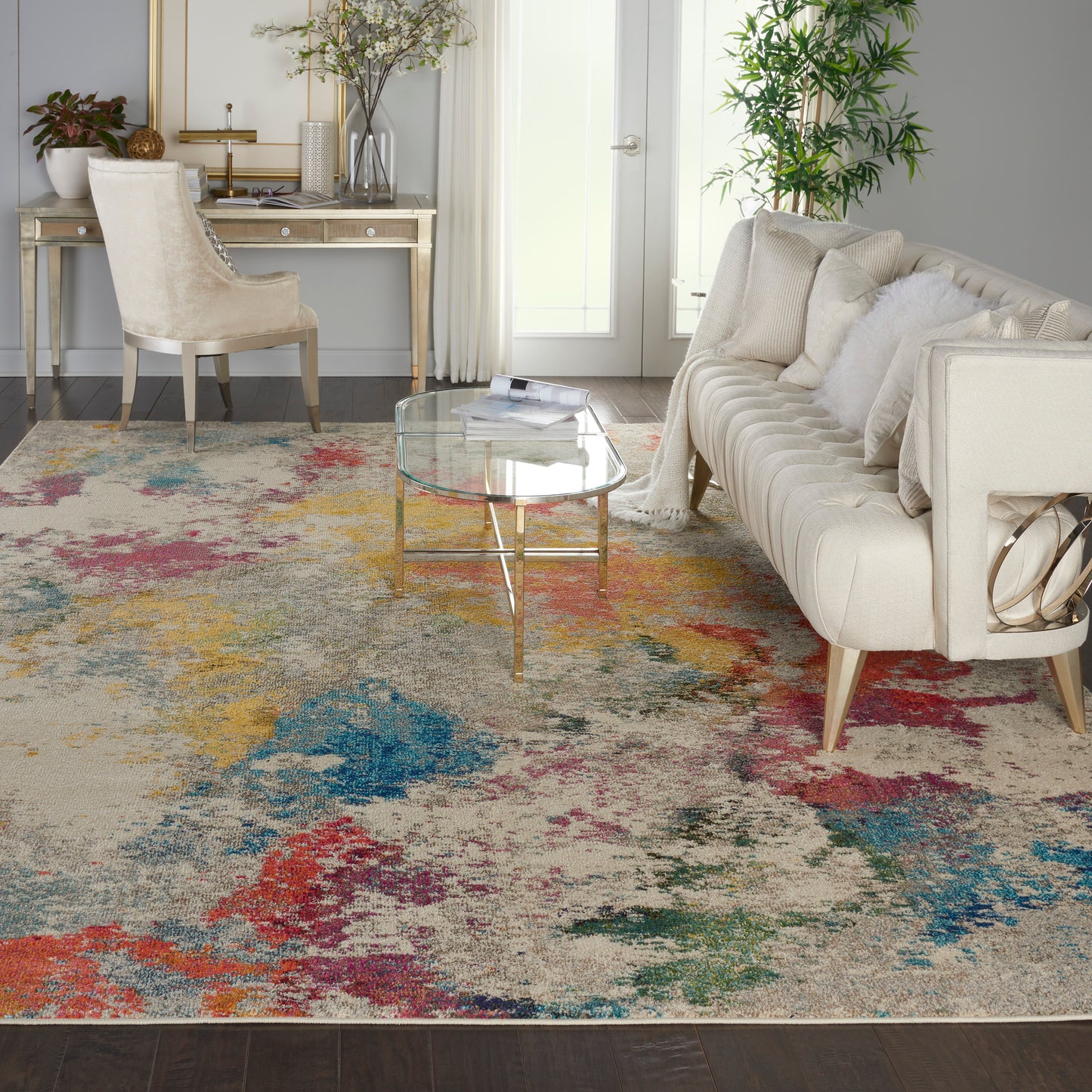 Nourison Celestial 10' x 14' Ivory/Multicolor Modern & Contemporary Indoor Rug