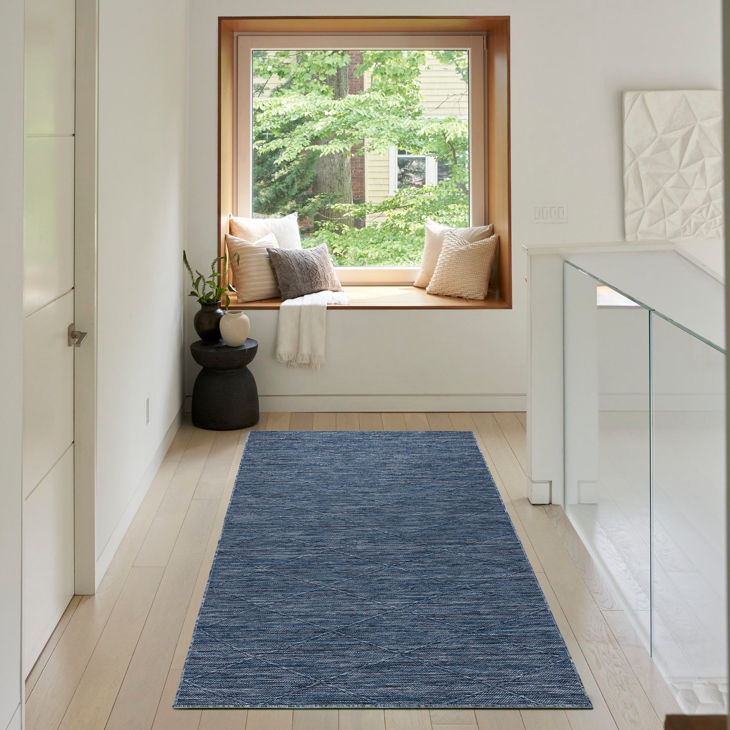 Nourison Washable Solutions 3' x 5' Navy Blue Modern Rug