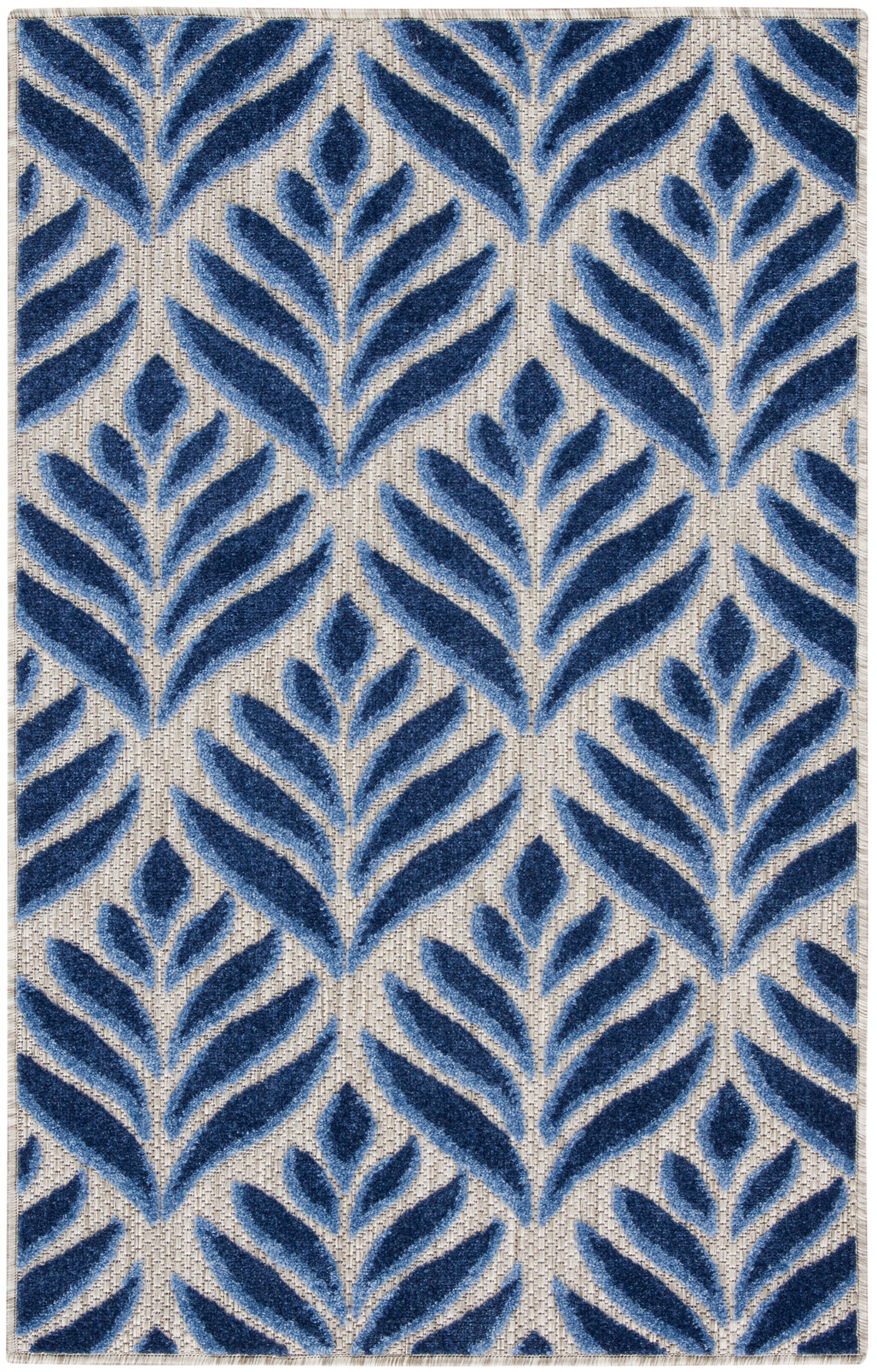 Nourison Aloha 2'8" x 4' Blue Tropical Rug