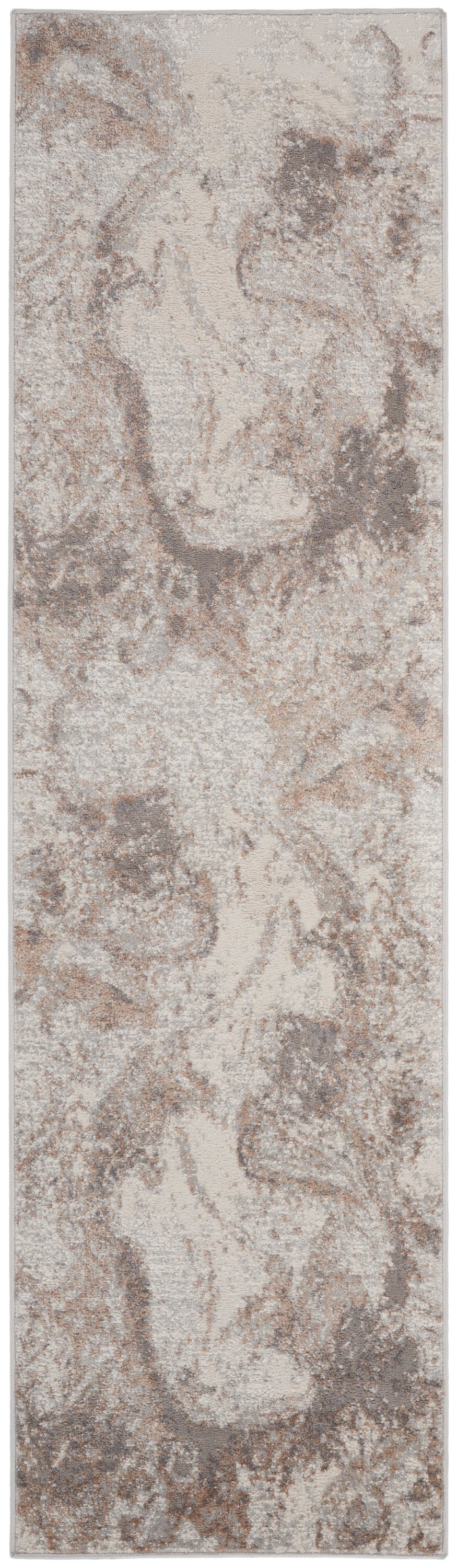 Nourison Elation 2'3" x 7'6" Ivory Grey Modern Indoor Rug