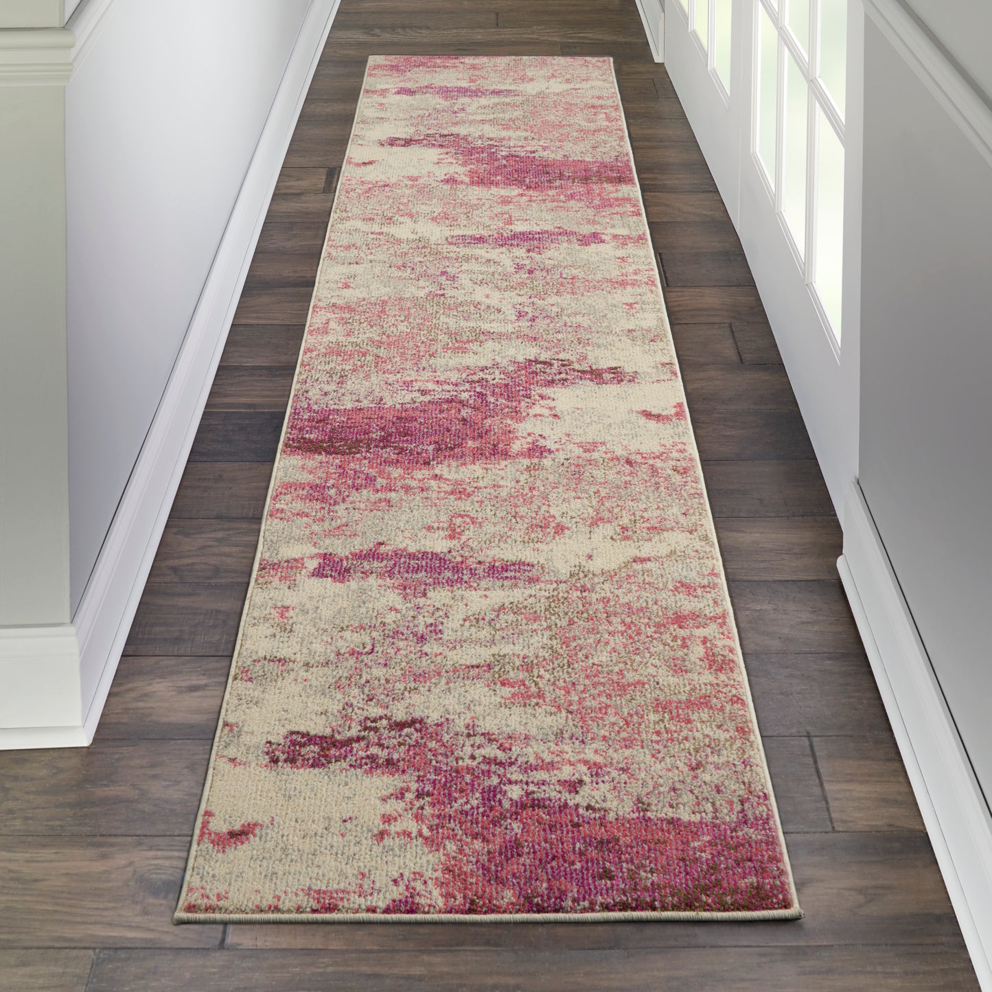 Nourison Celestial 2' x 6' Ivory/Pink Modern Indoor Rug