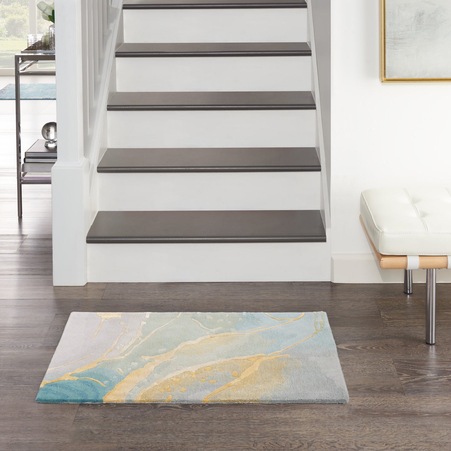 Nourison Prismatic 2' x 3' Grey/Seafoam Modern Indoor Rug