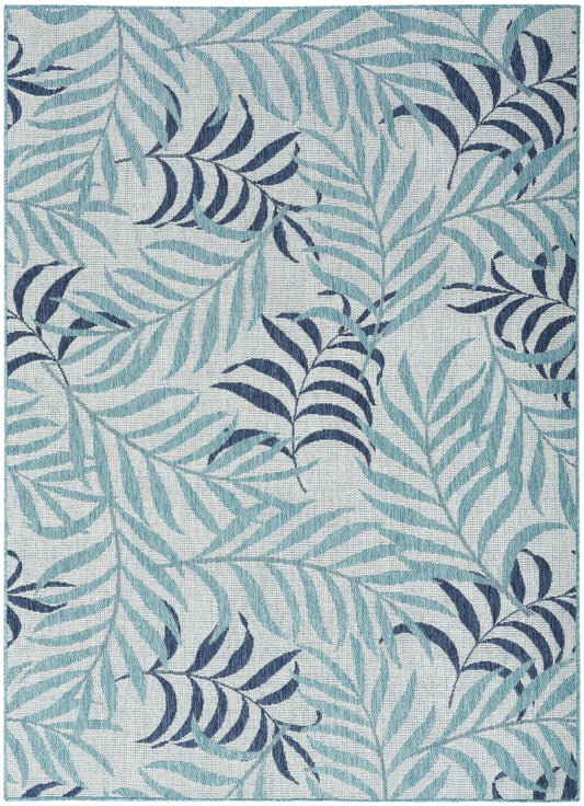 Nourison Garden Oasis 5' x 7' Blue Tropical Rug