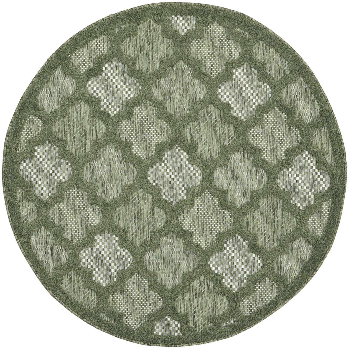 Nourison Easy Care 4' x Round Green Modern Rug