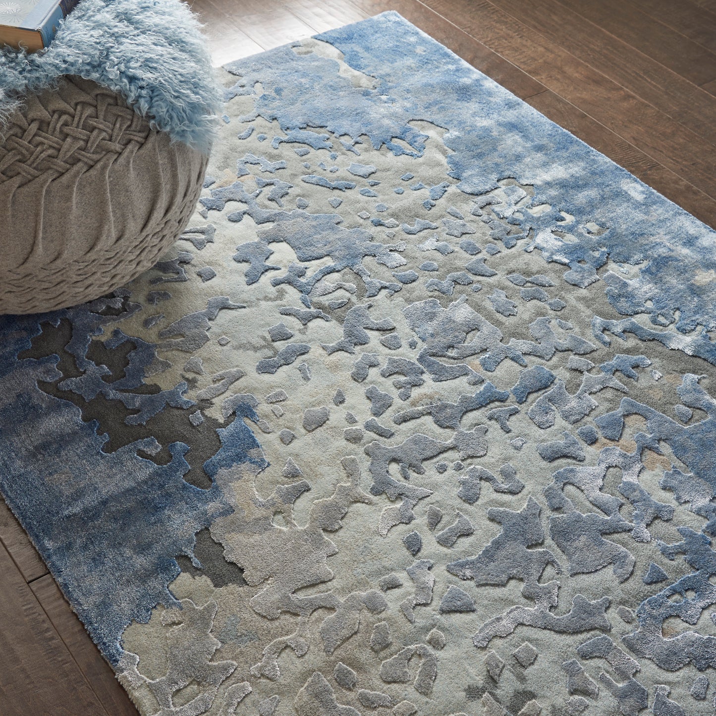 Nourison Prismatic 3'9" x 5'9" Denim Modern Indoor Rug