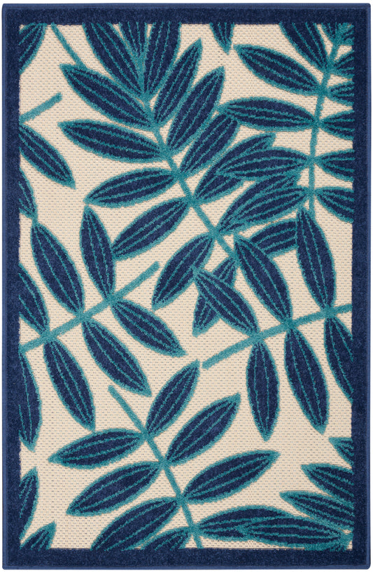 Nourison Aloha 2'8" x 4' Navy Tropical Rug