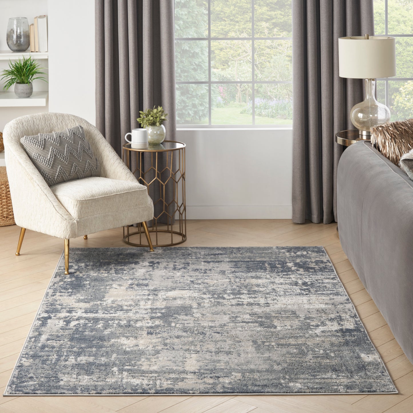 Nourison Quarry 3'9" x 5'9" Grey Beige Modern Indoor Rug