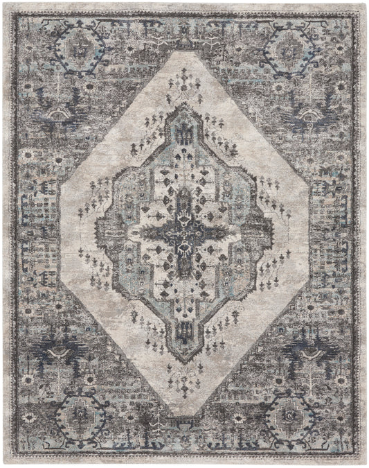 Nourison American Manor 7'10" x 9'10" Grey Farmhouse Indoor Rug