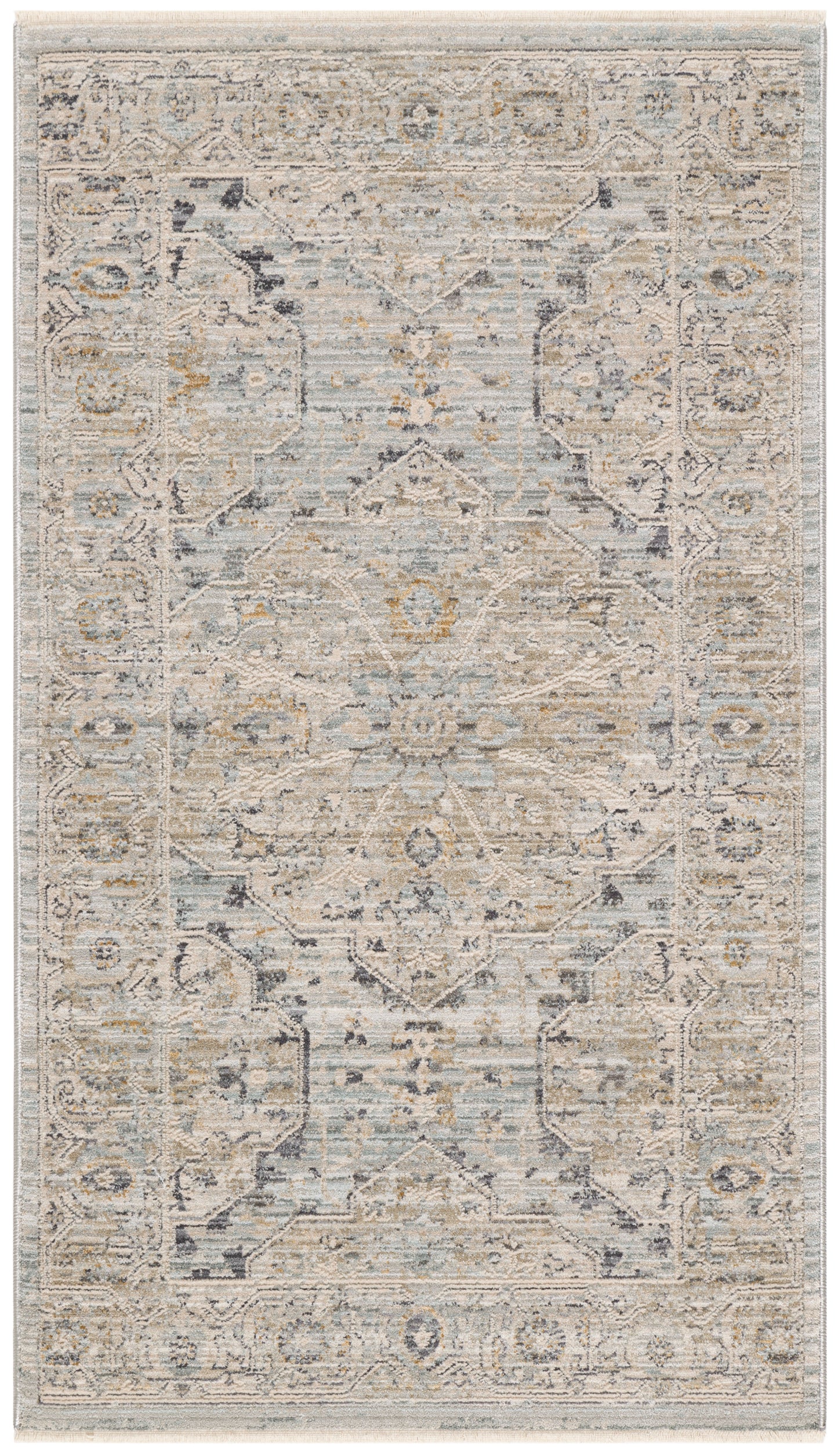 Nourison Lynx 2'6" x 4'6" Light Blue Vintage Indoor Rug