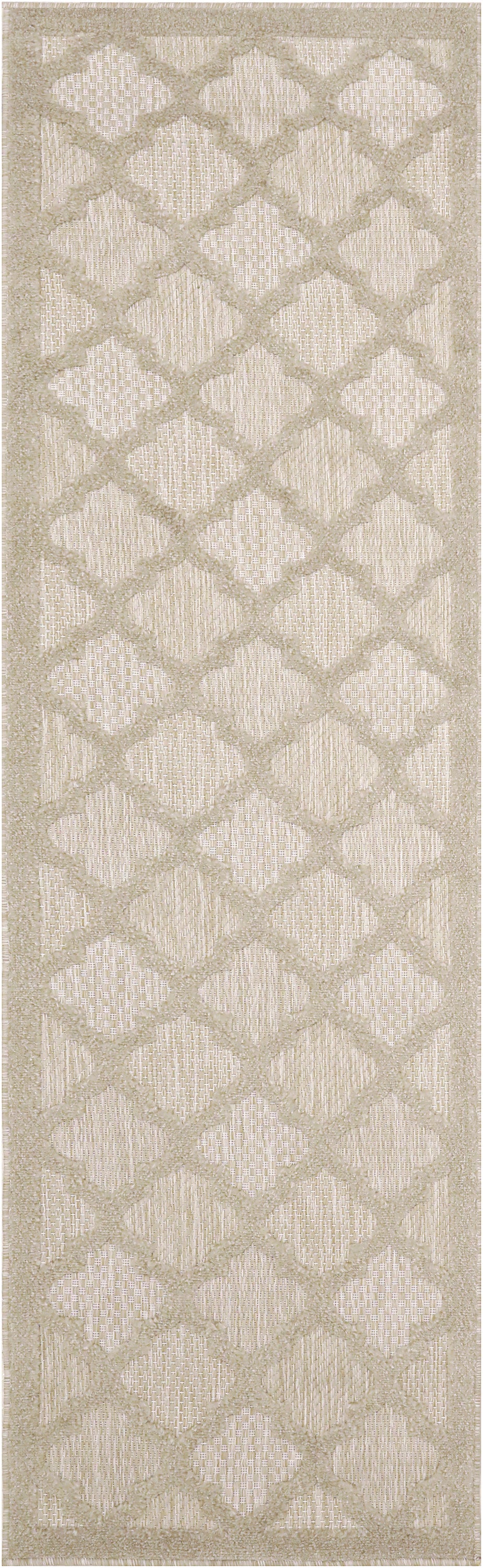 Nourison Easy Care 2' x 6' Cream Modern Rug