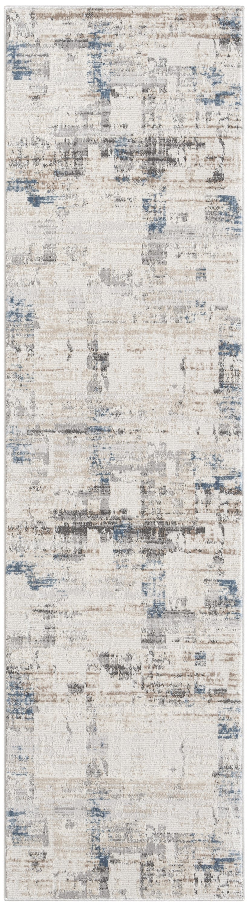 Calvin Klein CK022 Infinity 2'2" x 7'6" Ivory Grey Blue Modern Indoor Rug