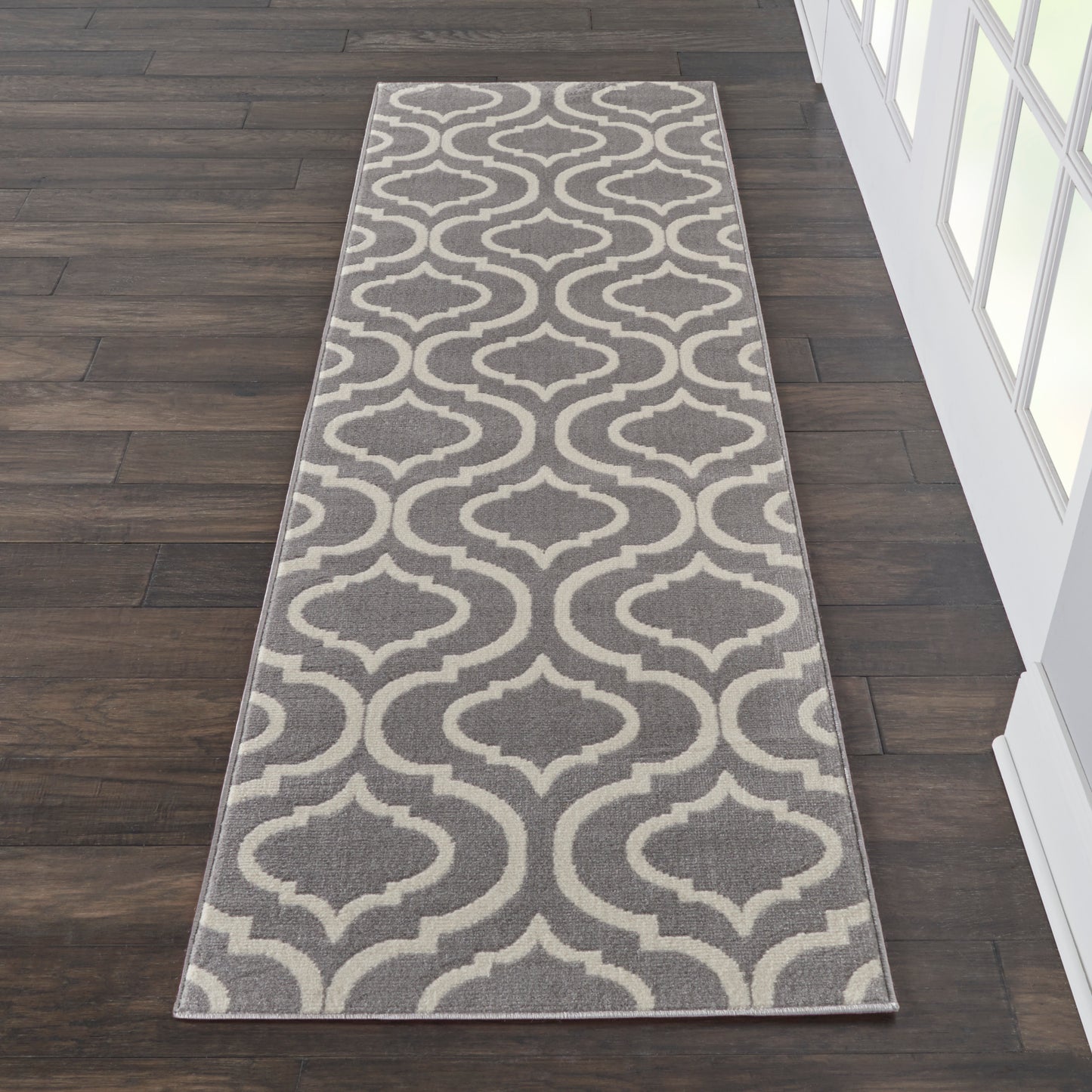 Nourison Jubilant 2'3" x 7'3" Grey Contemporary Indoor Rug