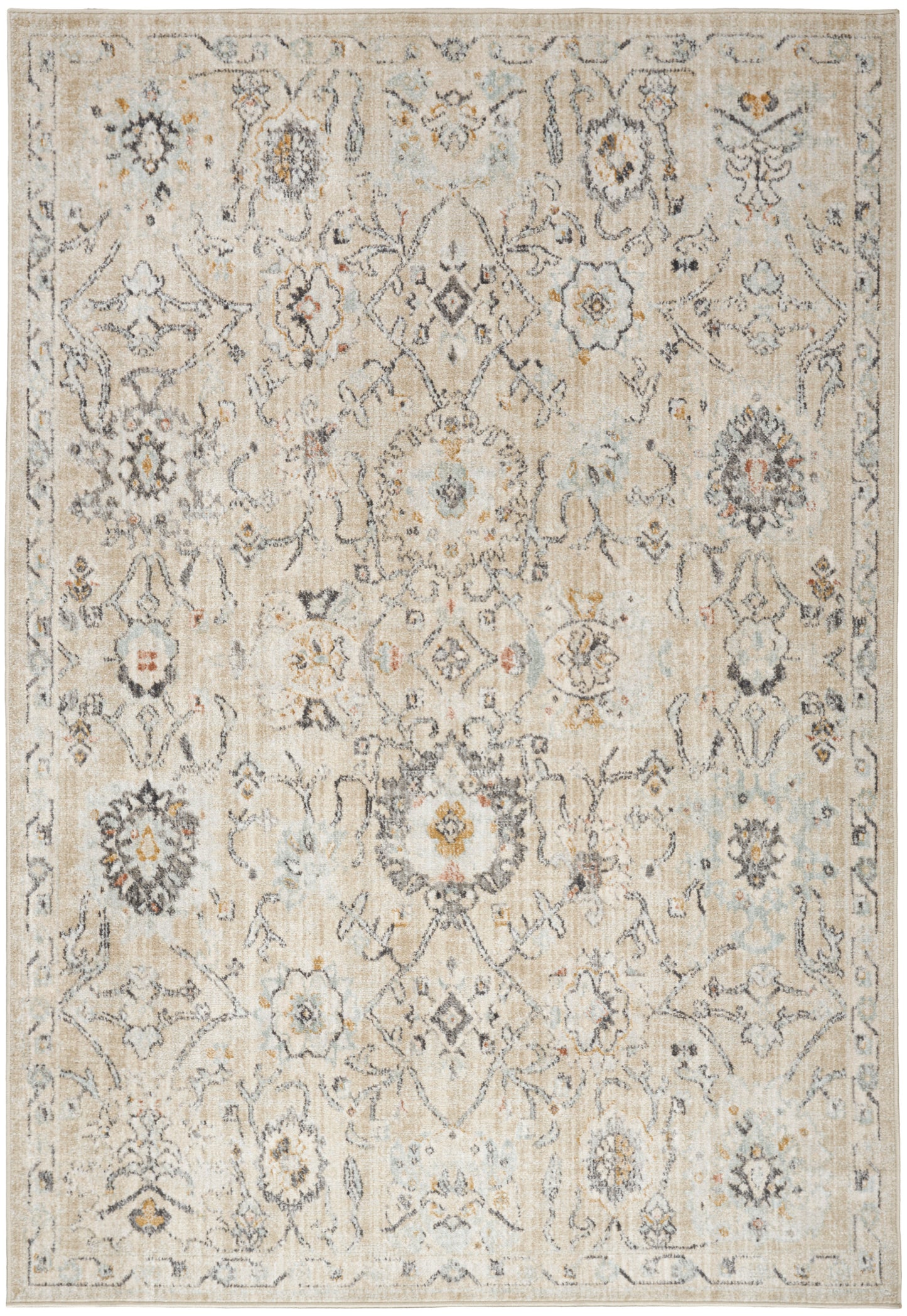 Nourison Oushak Home 5'5" x 7'3" Cream Vintage Indoor Rug