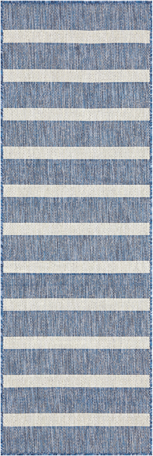 Nourison Positano 2' x 6' Navy Ivory Modern Rug