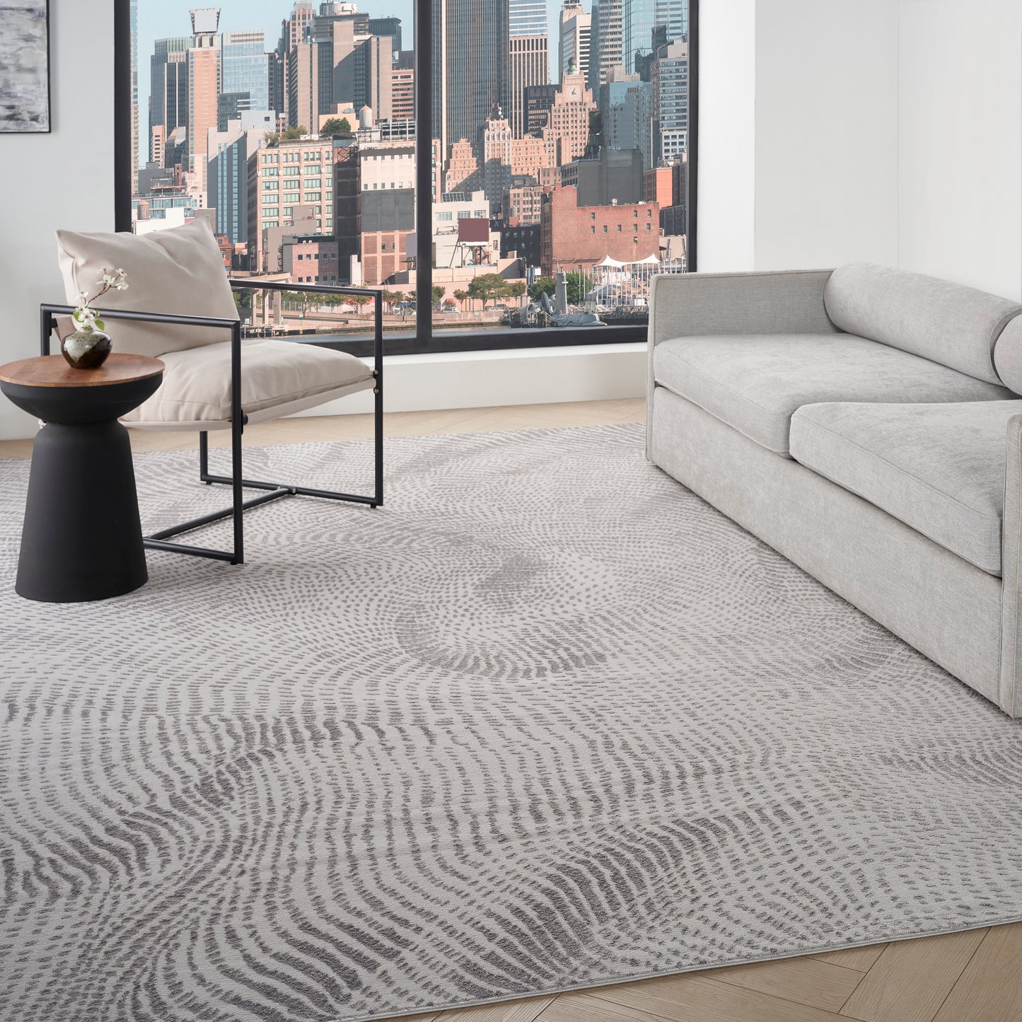 DKNY Central Park West 7'10" x 9'10" Grey Modern Indoor Rug