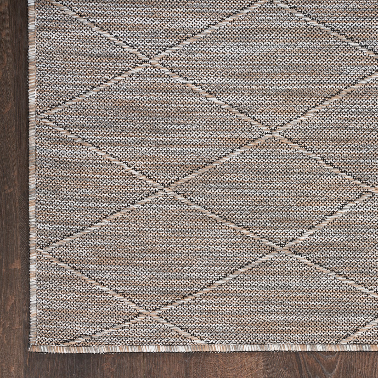 Nourison Washable Solutions 2'2" x 8' Grey/Mocha Modern Rug