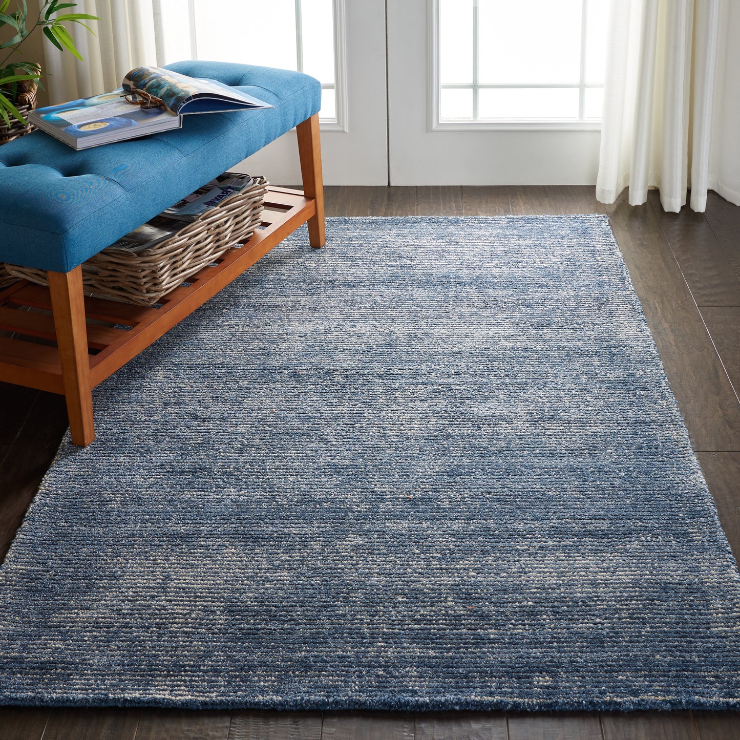 Nourison Weston 3'9" x 5'9" Aegean Blue Modern Indoor Rug