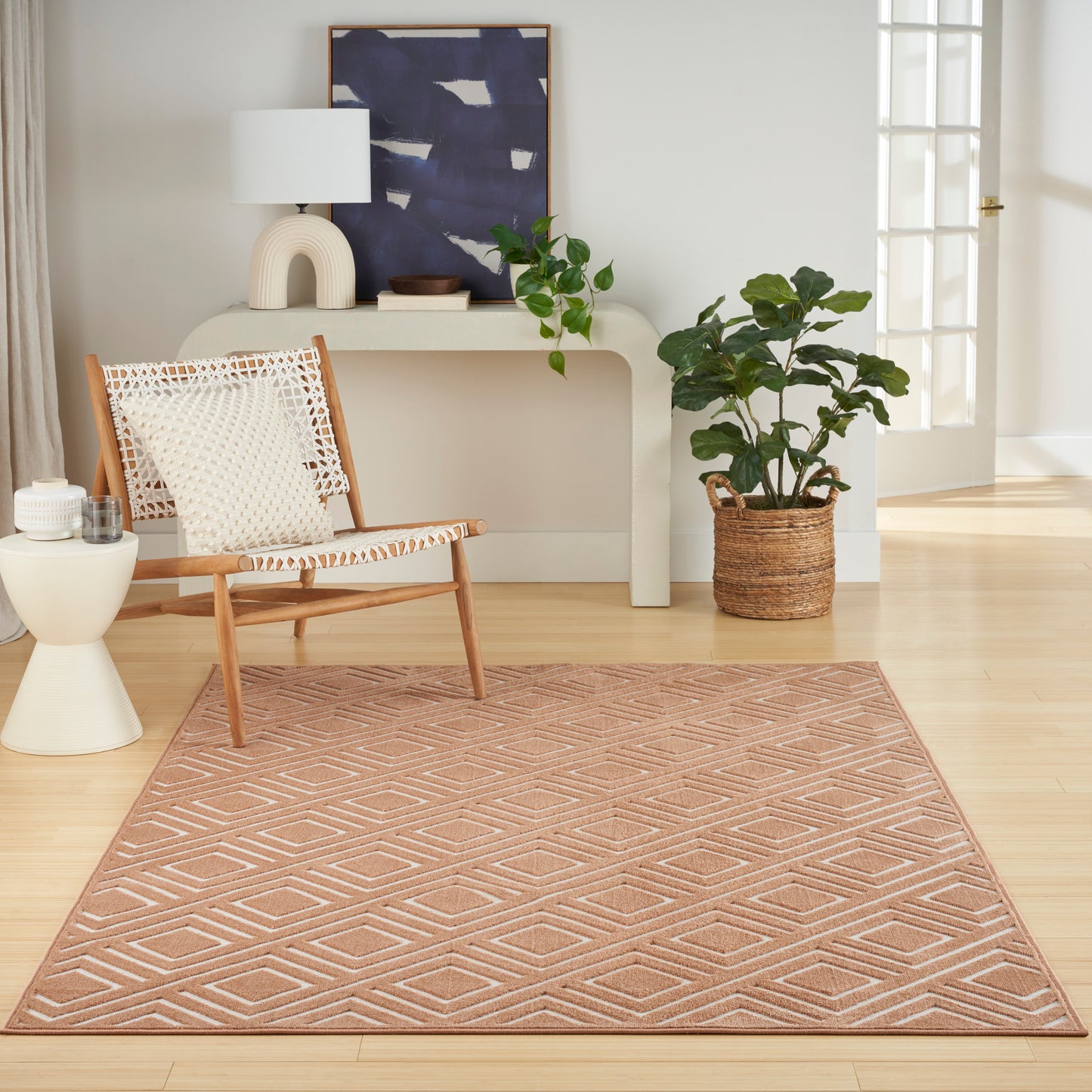 Nourison Care Free 6'7" x 9'2" Copper Modern Indoor Rug