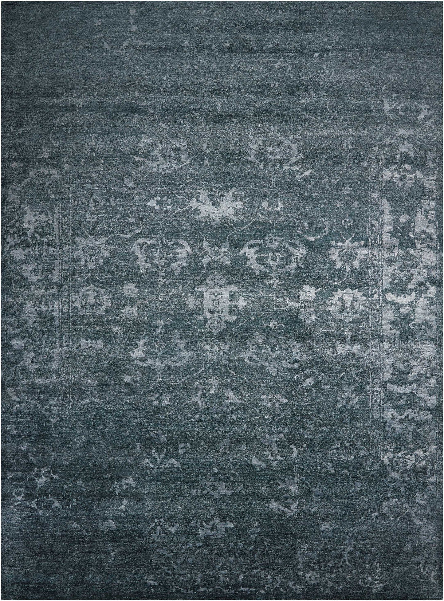 Nourison Silk Shadows 5'6" x 7'5" Blue Stone Vintage Indoor Rug