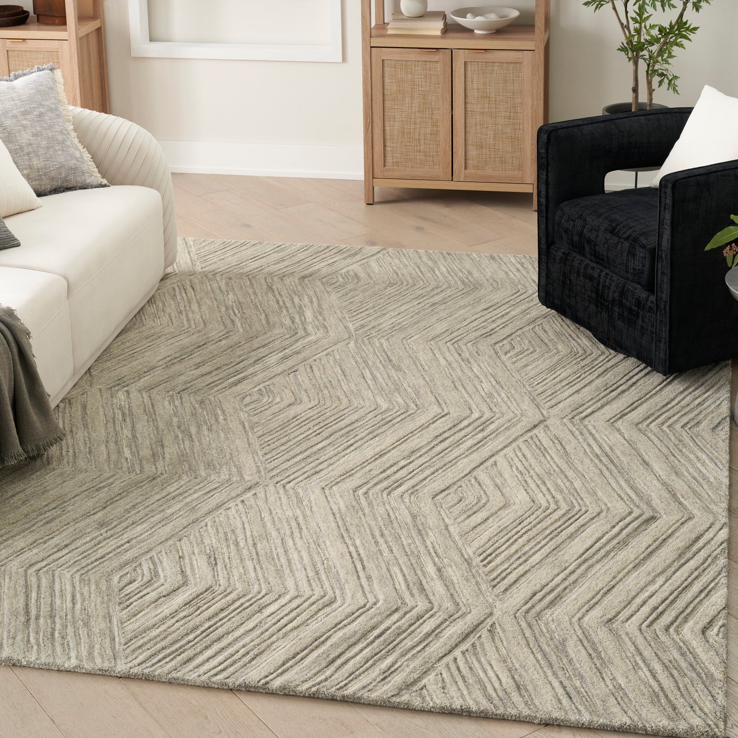 Nourison Graceful 7'9" x 9'9" Grey Modern Indoor Rug