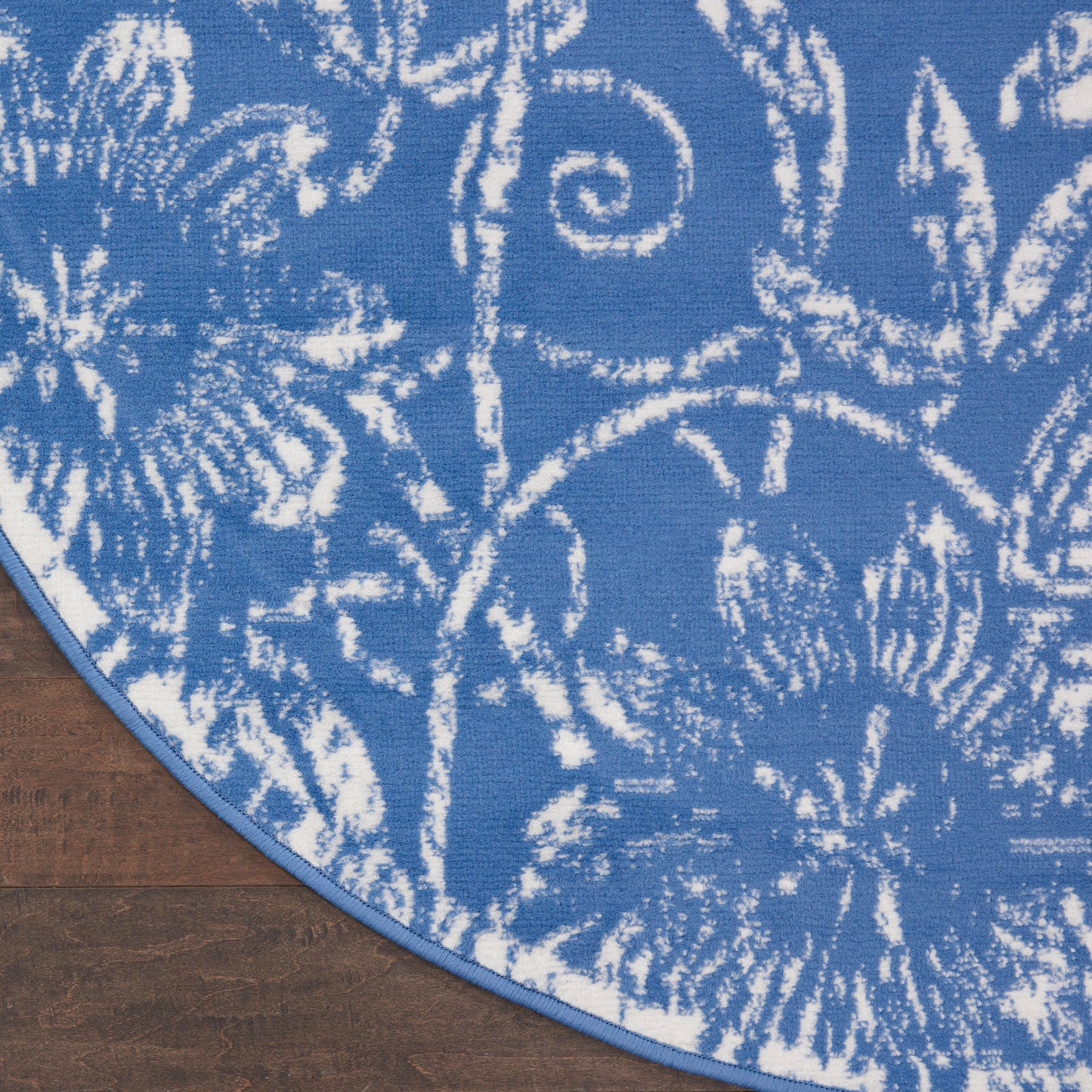 Nourison Whimsicle 5' x Round Blue Farmhouse Indoor Rug