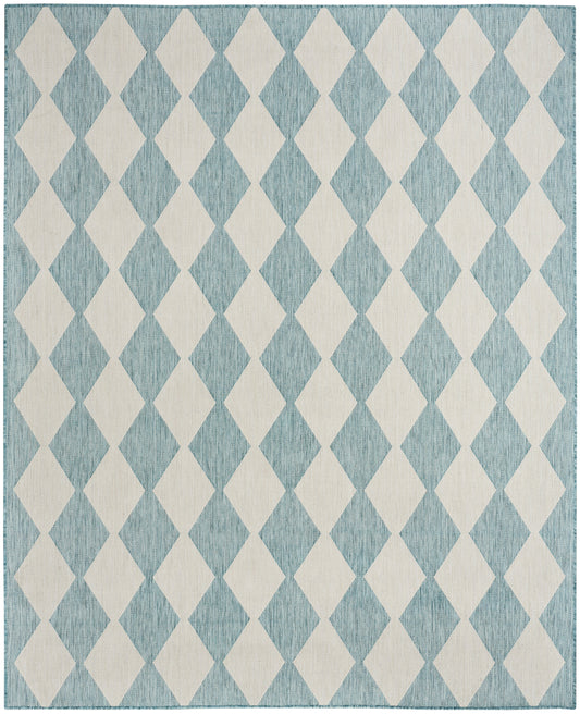 Nourison Positano 9' x 12' Aqua Modern Rug