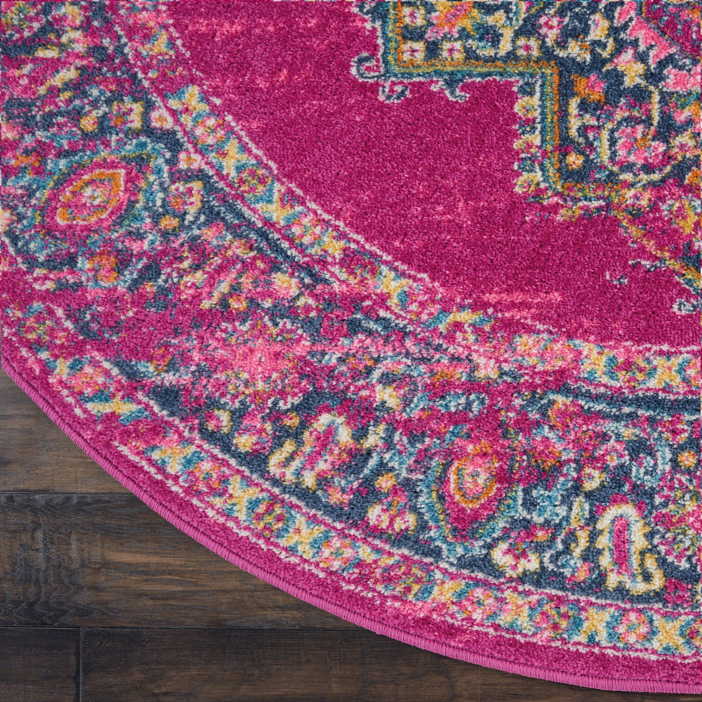 Nourison Passion 8' x Round Fuchsia Bohemian Indoor Rug