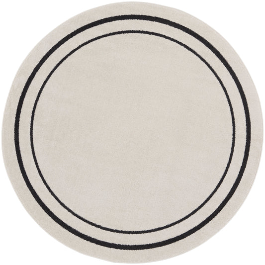 Nourison Nourison Essentials 8' x Round Ivory/Black Contemporary Rug