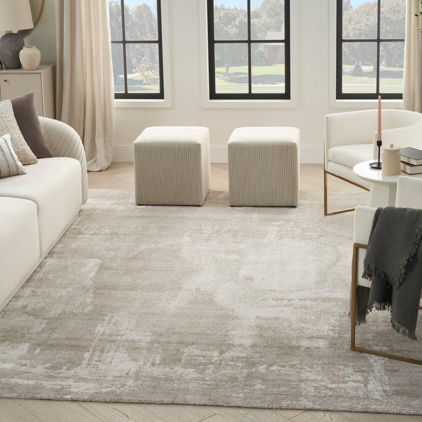 Nourison Harmony 7'9" x 9'9" Silver Grey Modern Indoor Rug