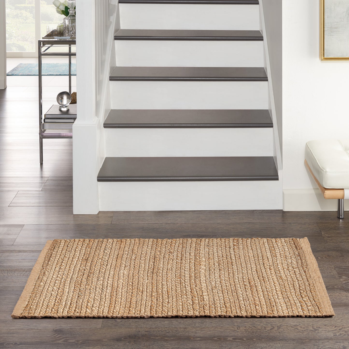 Nourison Natural Jute 2' x 3' Natural Farmhouse Indoor Rug