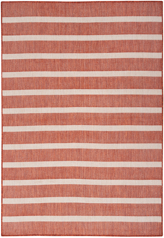 Nourison Positano 7' x 10' Terracotta Ivory Modern Rug