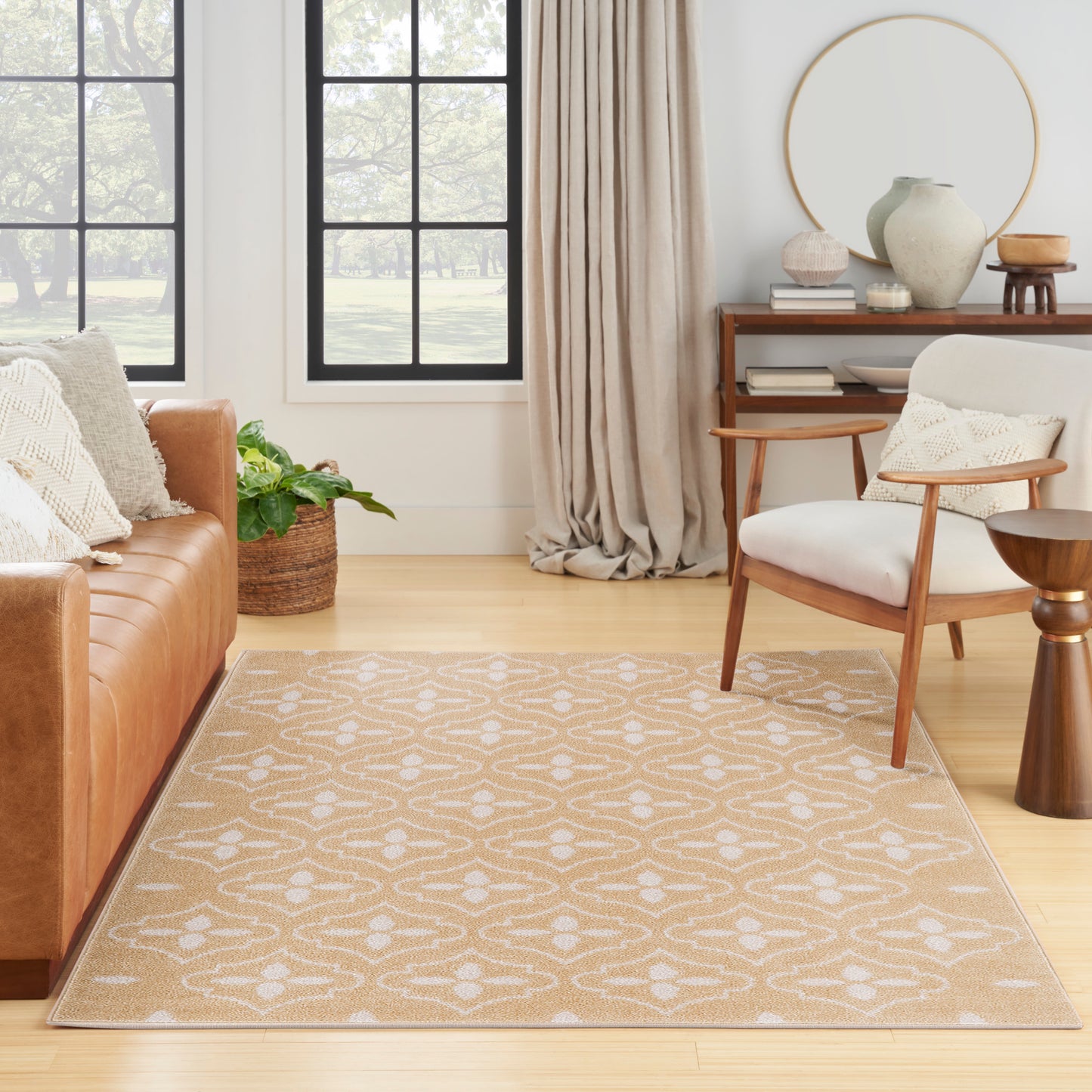 Nourison Nourison Essentials 4' x 6' Beige Ivory Modern Rug