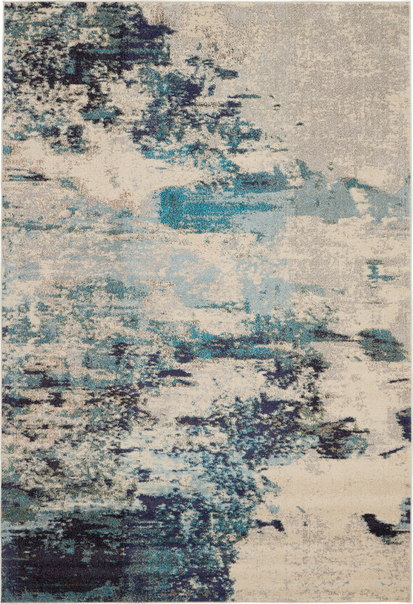 Nourison Celestial 6' x 9' Ivory/Teal Blue Modern Indoor Rug