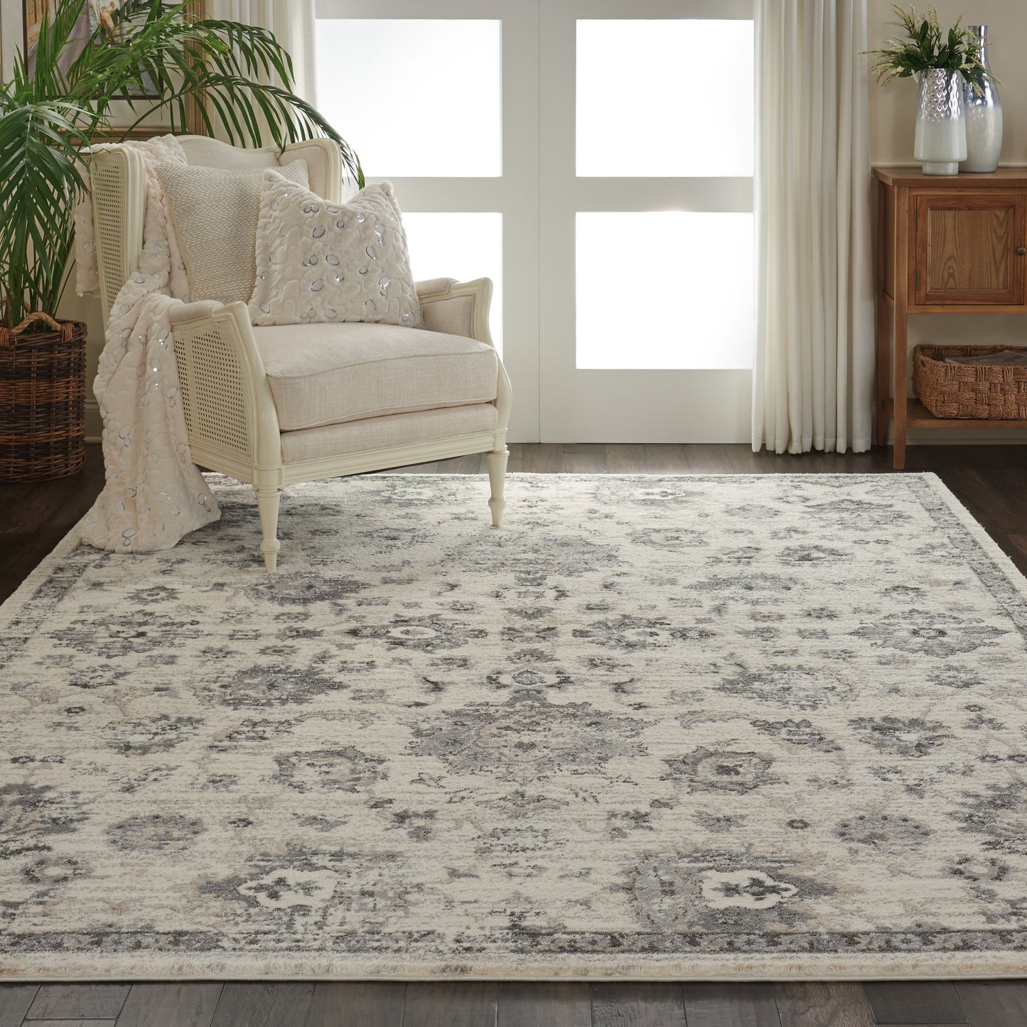 Nourison Fusion 9'6" x 13' Cream Grey Vintage Indoor Rug