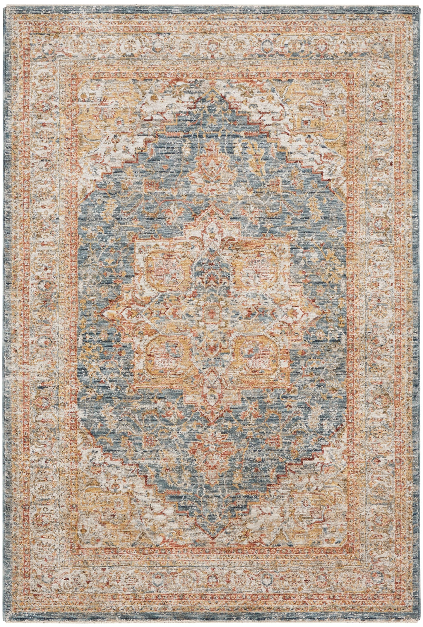 Nourison Sahar 3'11" x 5'11" Ivory Blue Vintage Indoor Rug