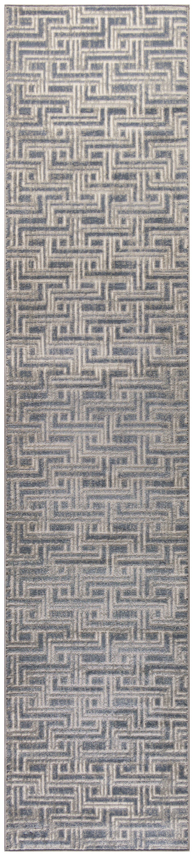 Nourison Serenity Home 2'2" x 7'6" Blue Ivory Modern Indoor Rug