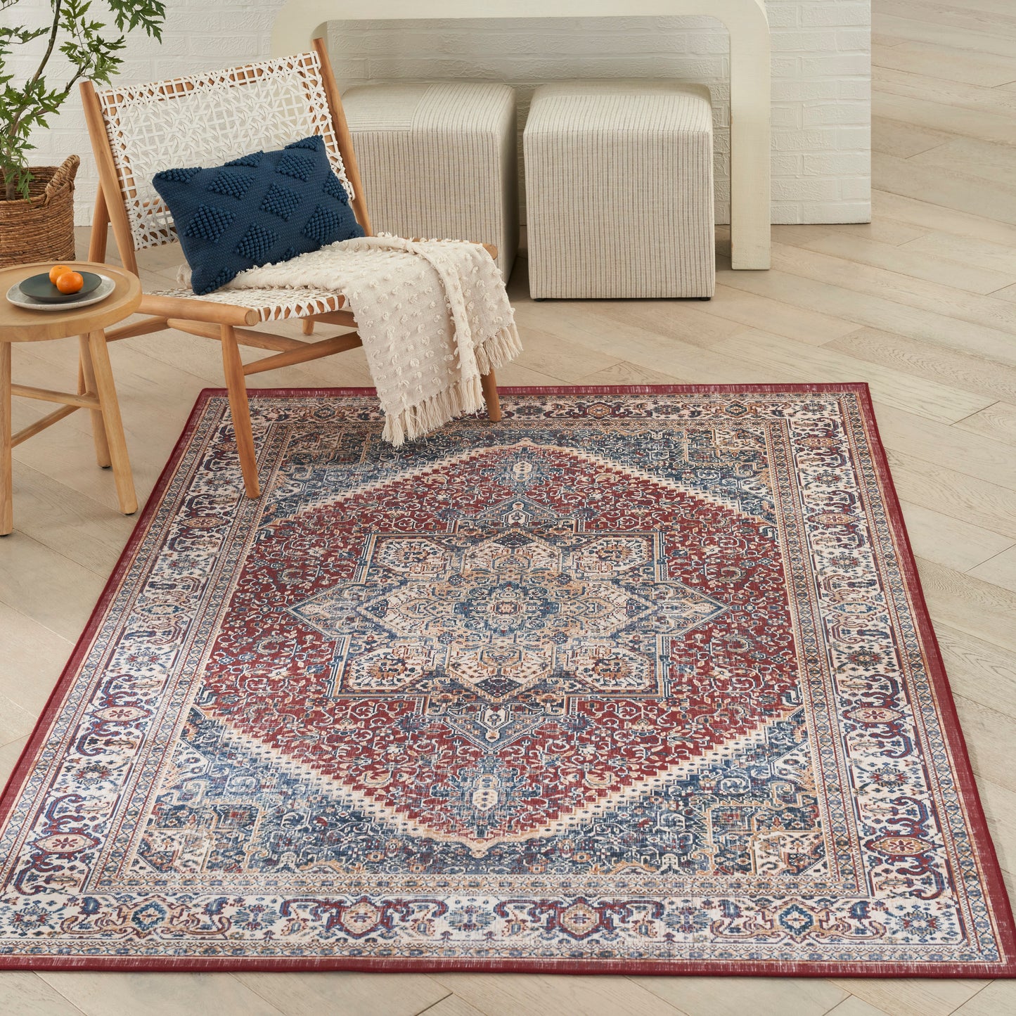 Nourison Vintage Home 3'9" x 5'9" Red Blue Bohemian Indoor Rug