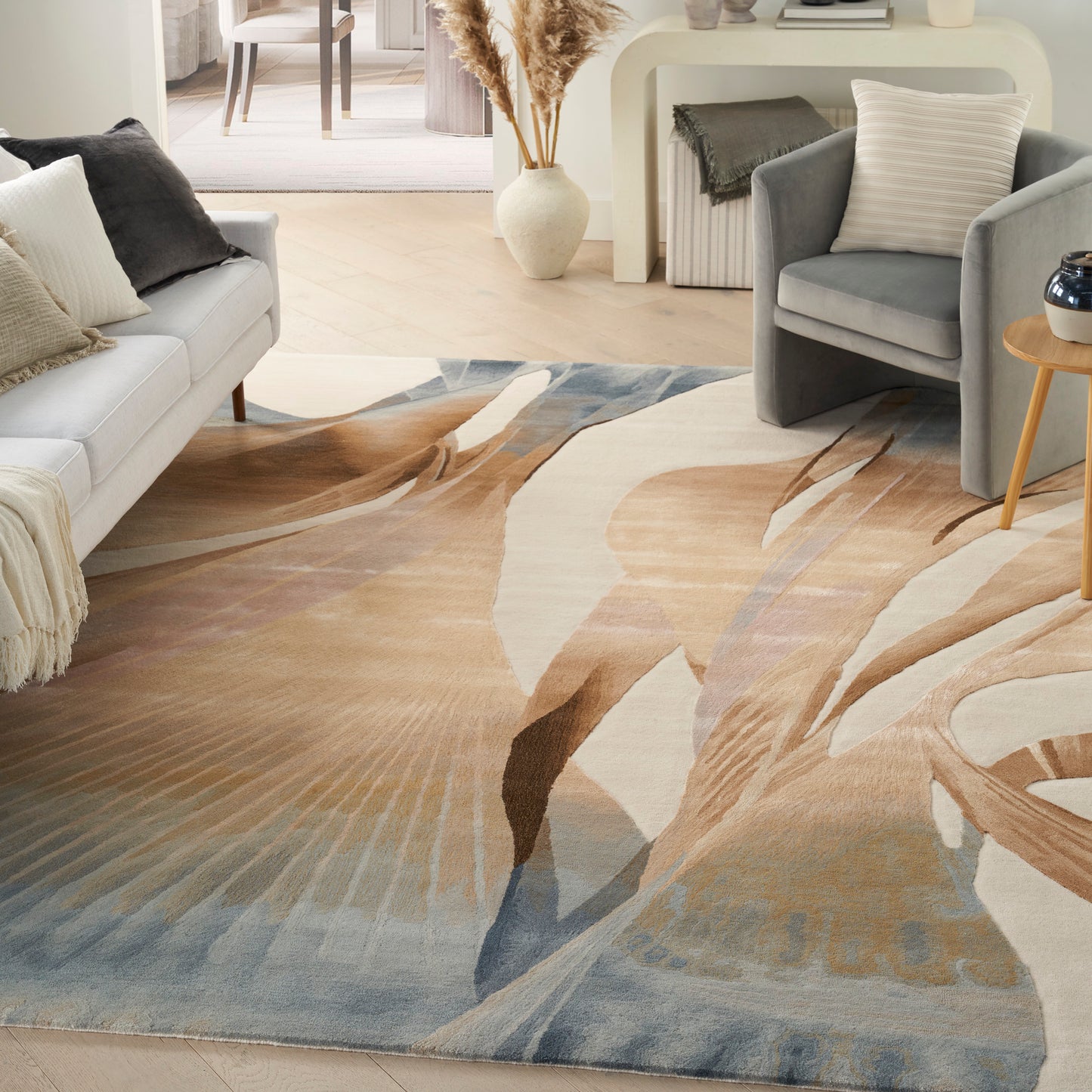 Nourison Prismatic 7'9" x 9'9" Sand Modern Indoor Rug