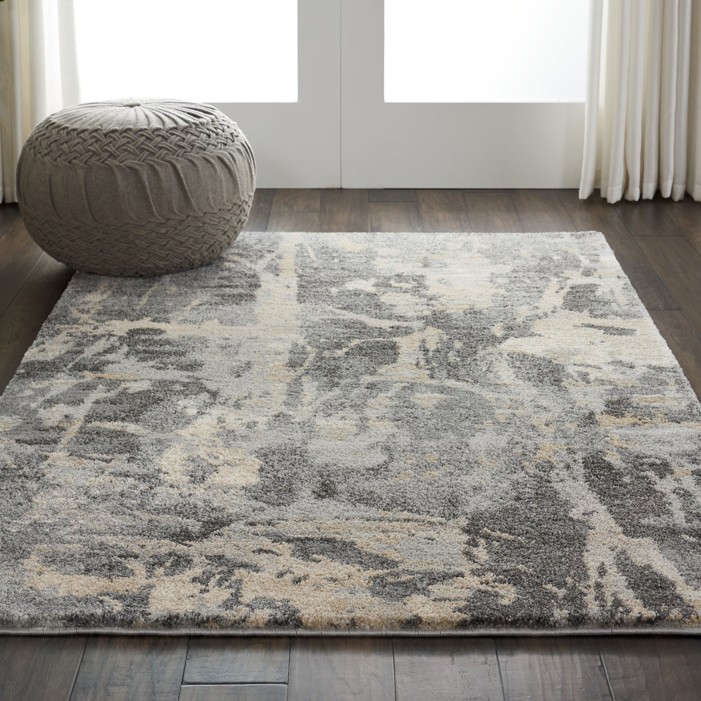 Nourison Fusion 4' x 6' Grey Modern Indoor Rug