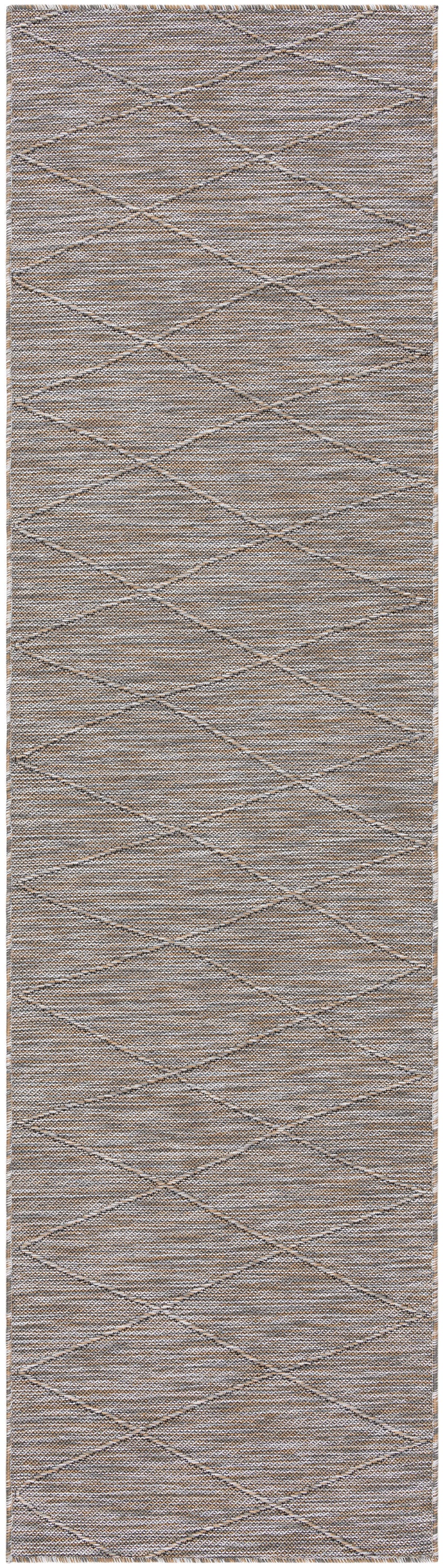 Nourison Washable Solutions 2'2" x 8' Grey/Mocha Modern Rug