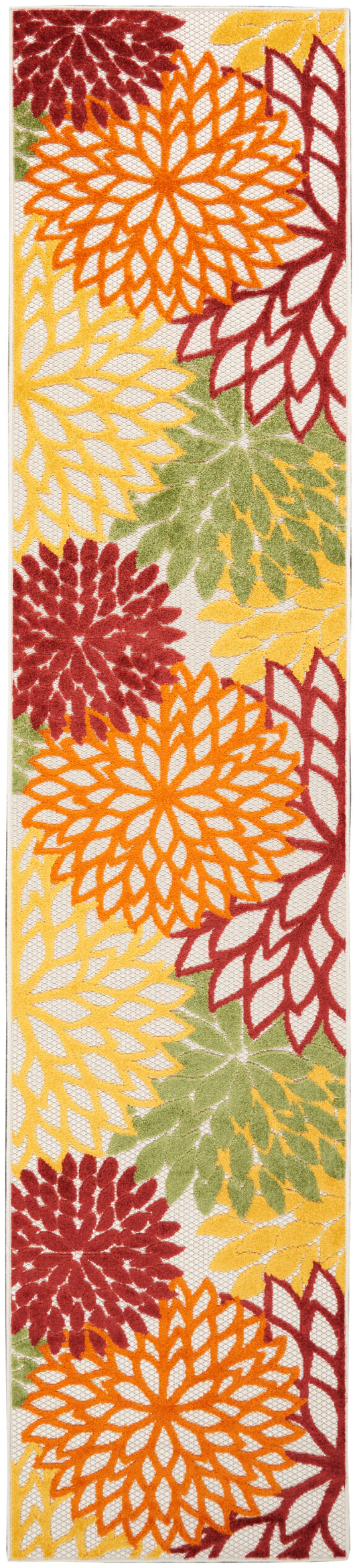 Nourison Aloha 2'3" x 12' Red Multicolor Tropical Rug