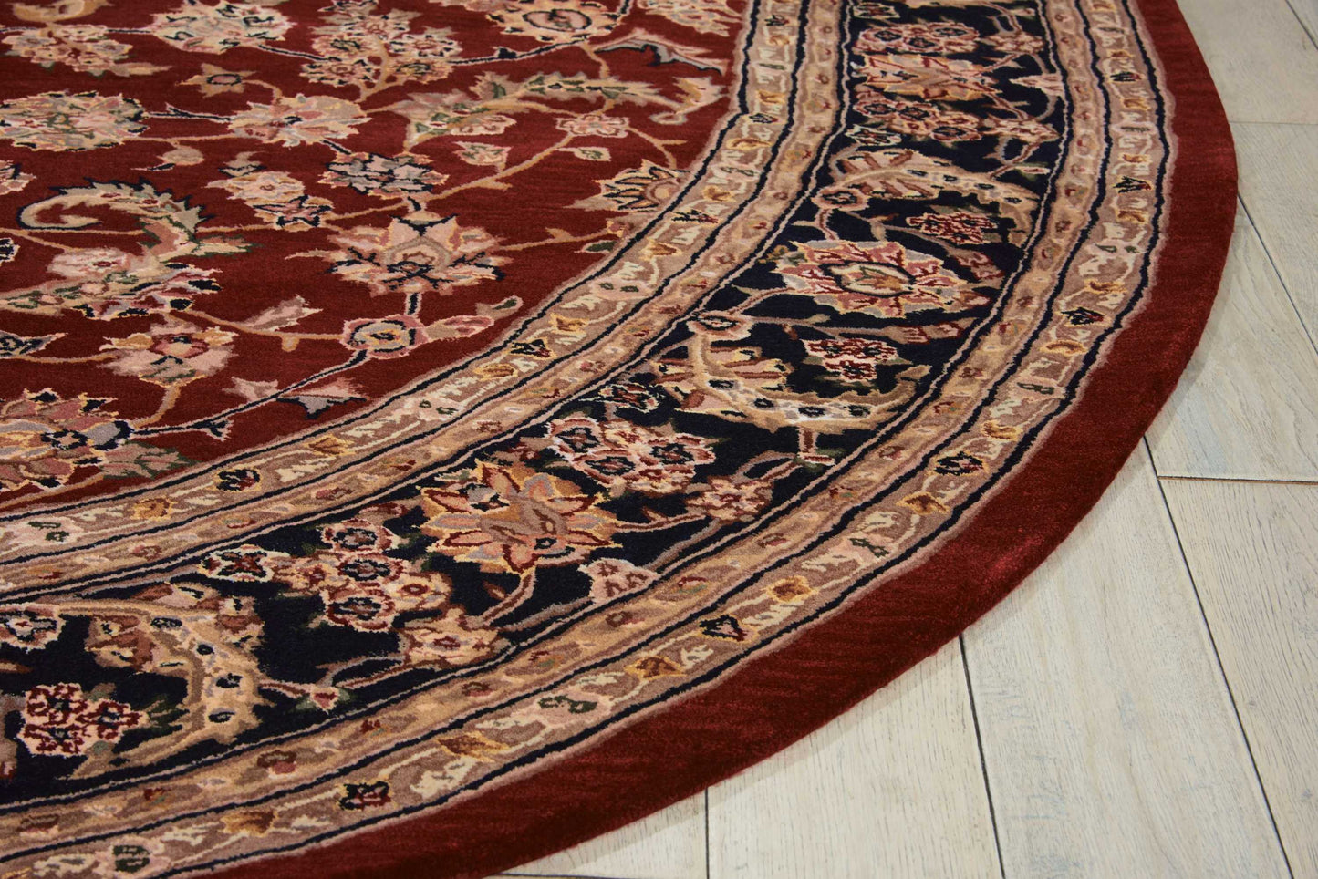 Nourison Nourison 2000 4' x Round Burgundy Traditional Indoor Rug