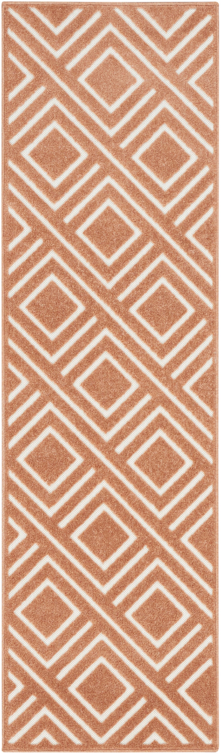 Nourison Care Free 2' x 6' Copper Modern Indoor Rug