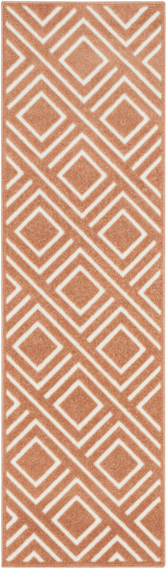 Nourison Care Free 2' x 6' Copper Modern Indoor Rug