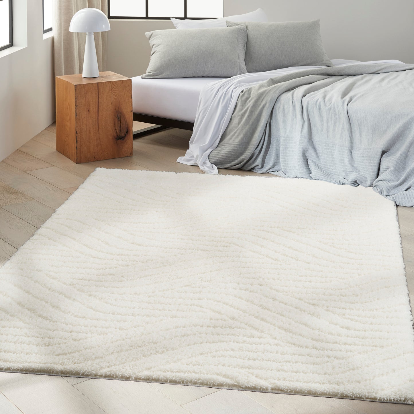 Calvin Klein Surfaces 5'3" x 7'3" Ivory Shag Indoor Rug