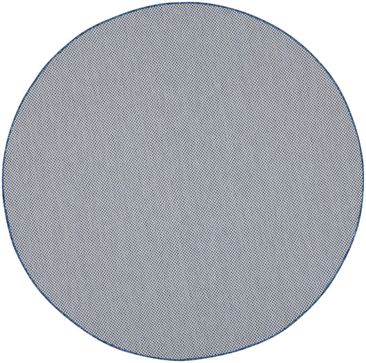 Nourison Courtyard 6' x Round Ivory Blue Modern Rug