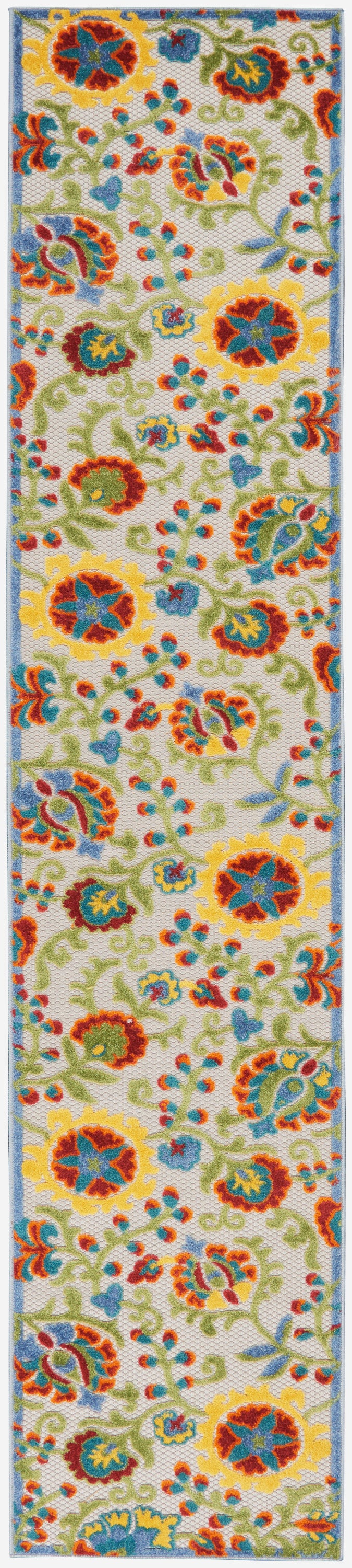 Nourison Aloha 2'3" x 12' Ivory Multicolor Farmhouse Rug